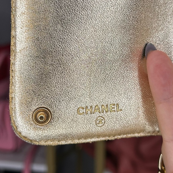 CHANEL CC Denim Zip Around Wallet w/ unbranded gold chain - Picture 13 of 14